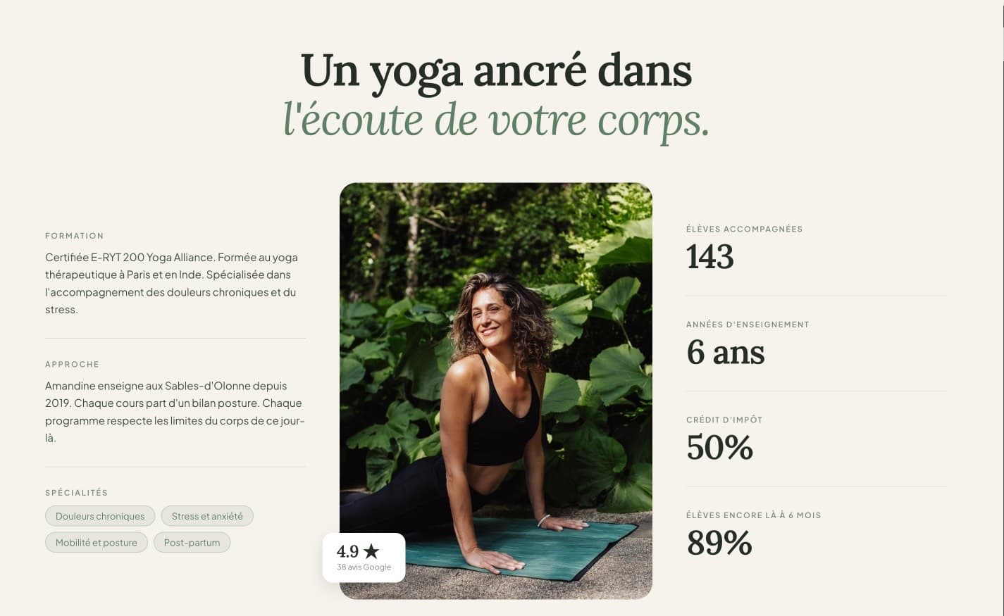Design premium d'un site vitrine réalisé par site490, avec photos professionnelles